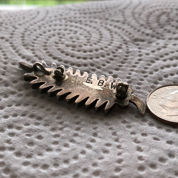 VTG ZUNI WAATSA NEEDLEPOINT TURQUOISE PENDANT BROO - Picture 8 of 8